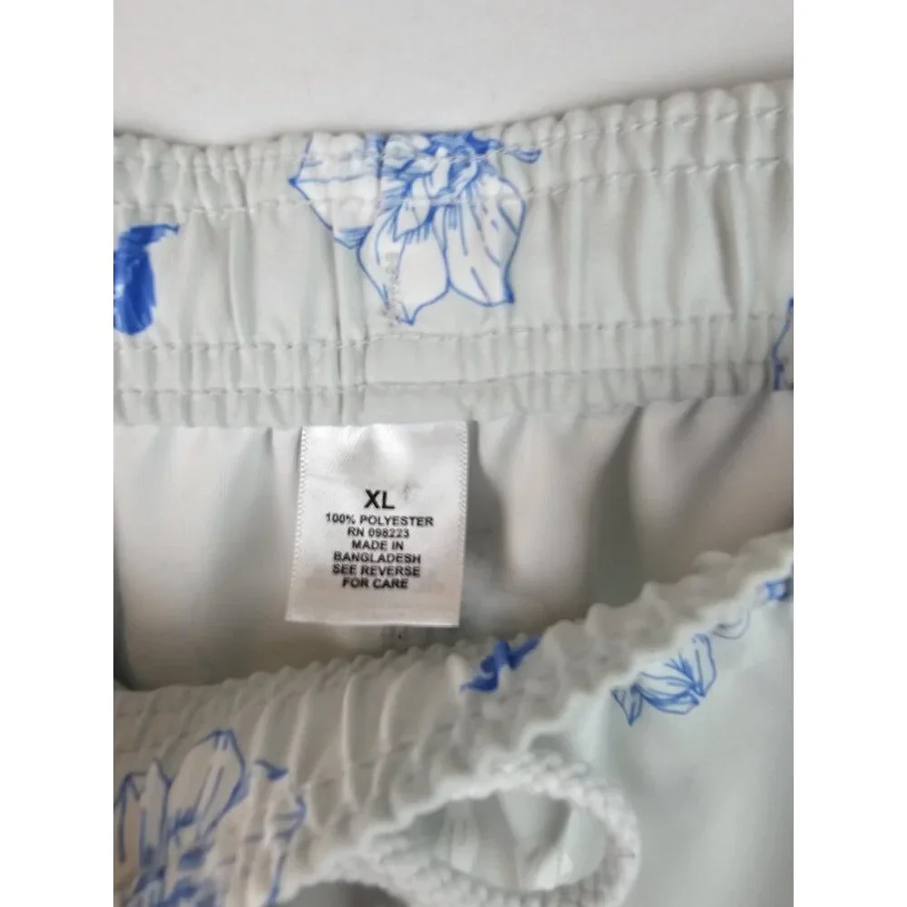 Magellan Men's Swim Trunks Size XL Blue Floral Fish Gear Swimsuit Shorts